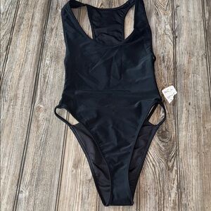 Forever 21 swimsuit cut out one piece black new Black Women's Swimwear small